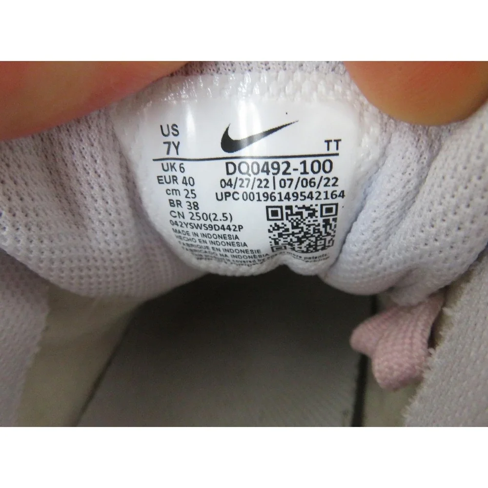 Nike Court Borough Low 2 Shoes Youth 7Y Girls Walking Sneakers Kids DQ0492-100